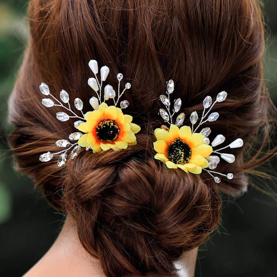 sunflower wedding hair accessories