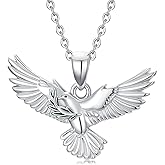 TRISHULA Animal Necklace for Women 925 Sterling Silver Hummingbird/Dove/Mermaid/Dolphin/Fox/Cat Pendant Necklaces Jewelry for Wife Friends Best Gift for Birthday Christmas