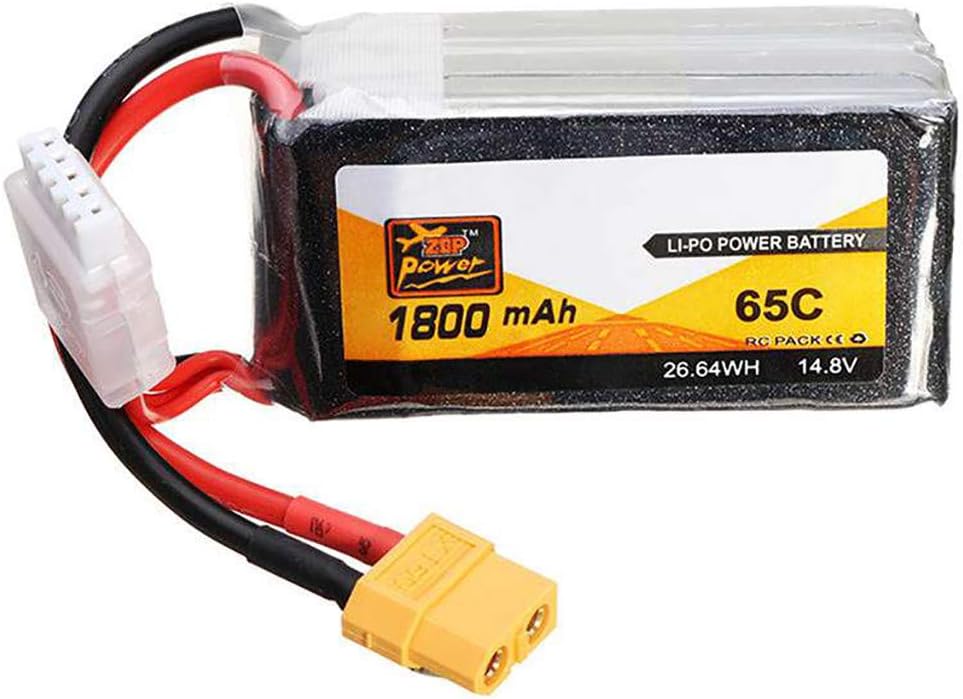 Mintuse ZOP 14.8V 1800mAh 65C 4S Rechargeable Lithium Polymer Battery with XT60 Plug for RC Car Airplane Helicopter Part (Black)