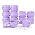 LONGWAY 1 Oz (30ML) Little Plastic Jars with Lids and Inner Liners | Empty Lotion Containers/Travel Cream Containers - for Salves,Lotions and Creams, Cosmetic Jars & BPA Free (Pack of 12, Purple)