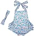 DQdq Baby Girls' Floral Print Ruffles Romper Summer Dress