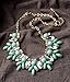 Alice & Abby Rhinestone Crystal Acrylic Resin Statement Fashion Necklace Green