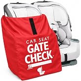J.L. Childress Gate Check Travel Bag for Car Seats &amp; Infant Carriers, Red | AirTag compatible Gate Check Bag keeps ALL baby car seats clean, protected &amp; easy to identify when airport gate checking