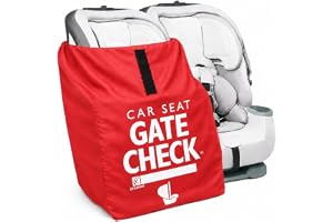 J.L. Childress Gate Check Travel Bag for Car Seats - Car Seat Travel Bag for Airplane, Fits All Baby & Infant Carriers, Airport Accessories for Gate Check, Flying Essentials, AirTag Compatible - Red