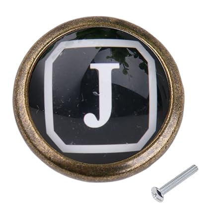 ShoppingLane Vintage Cabinet Door Drawer Bin Dresser Handle Pull Knob Hardware Letter J