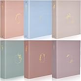 Sayglossy 6 Pcs Aesthetic 3 Ring Binder Sturdy Cute Binder Decorative Fits 8.5 x 11 Inch Letter Sized Paper for Women Men School Office Home Supplies Work Organize Paperwork (Morandi Colors,2 Inch)