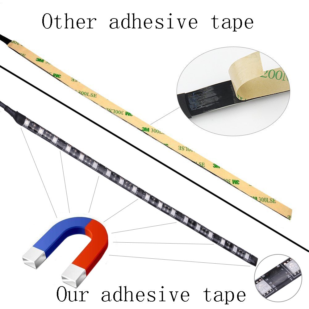 DS UV Purple PC LED Light Strip 390nm Blacklight with Magnetic Design for PC Case, Computer Lighting Kit for Mid Tower and Full Tower use (4Pack, S Series)