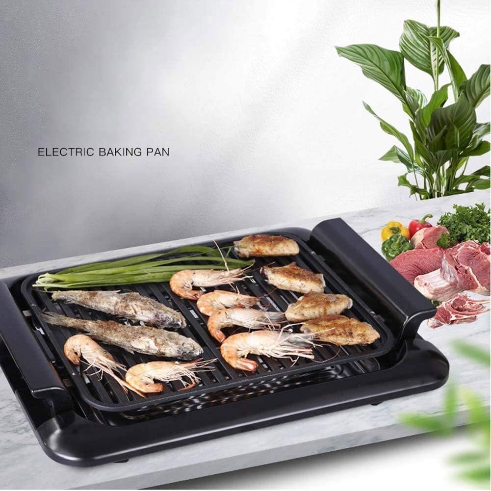 review UXZDX CUJUX Smoke Less BBQ Grill, Indoor Grill, Non Stick Easy to Clean Power Electric Grill Made with Titanium Steel
