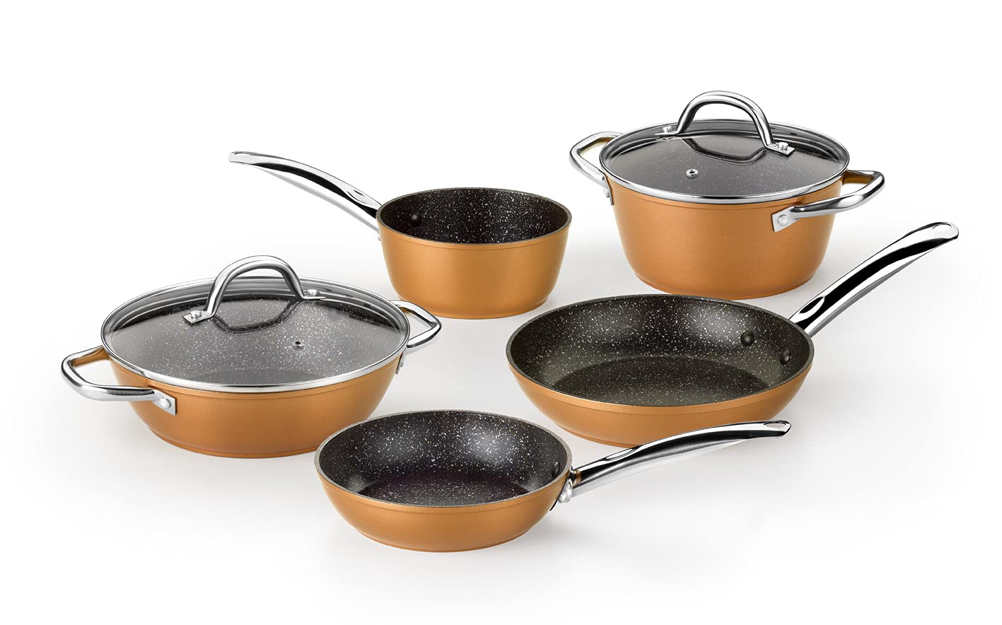 Monix-Copper-Bateria-5-piezas-aluminio-forjado-antiadherente-sin-PFOA-apto-todo-tipo-de-cocinas-incluso-induccion