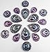 30 Pcs Purple Sparkly Iridescent Flat Back Teardrop, Circle Beads Cabochons