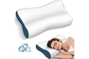 POLOVO Cervical Neck Pillow for Pain Relief, Contour Memory Foam Pillows for Sleeping, Ergonomic Pillow Orthopedic Cooling Pillow Bed Pillow Neck Support for Side Back Stomach Sleepers