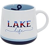 Pavilion Gift Company - Lake Life - Anchor - 18 oz Waterfront Cottage Tea Cup Coffee Mug Lifestyle Adventure Outdoorsy Cottage Drinkware