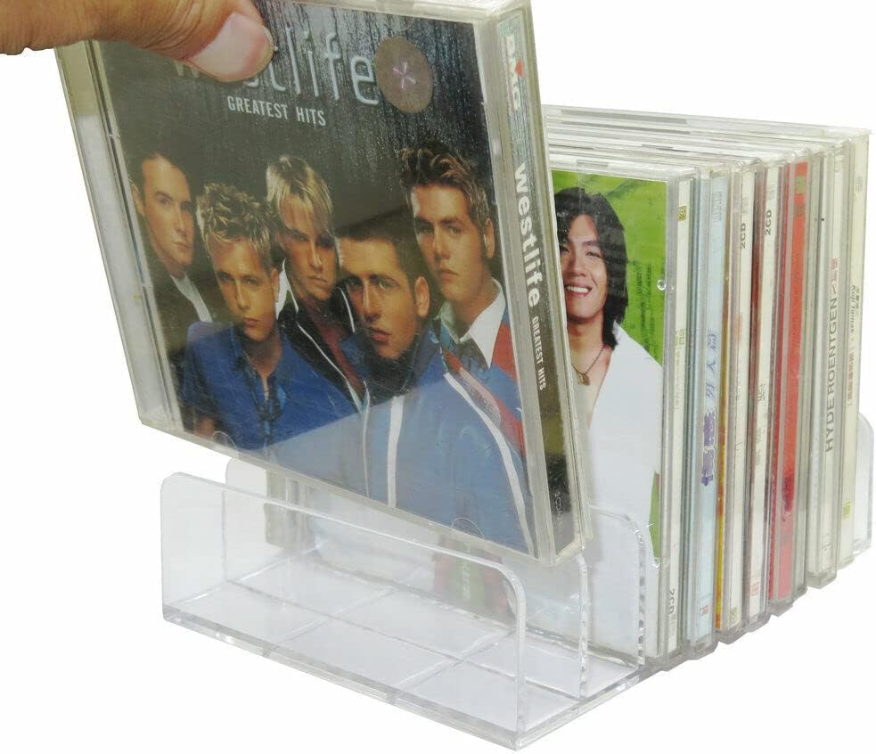 Pmsanzay Clear Acrylic CD DVD Holder 14 Standard Boxes Storage Case
