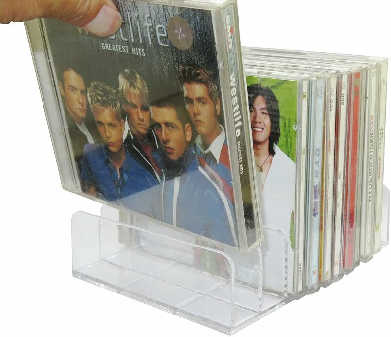 Pmsanzay Clear Acrylic CD DVD Holder 14 Standard Boxes Storage Case