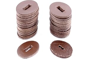 HOLSTEX Cowhide Leather Handle Washers - Oval Shape - (1.30 x 1.00 x .125) - (Brown) - USA Made - (for Knife Making & Hobby) - (25 Pack)