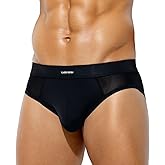 Casey Kevin Men's Sexy Briefs Mesh Breathable Low Rise Bulge Pouch Underwear