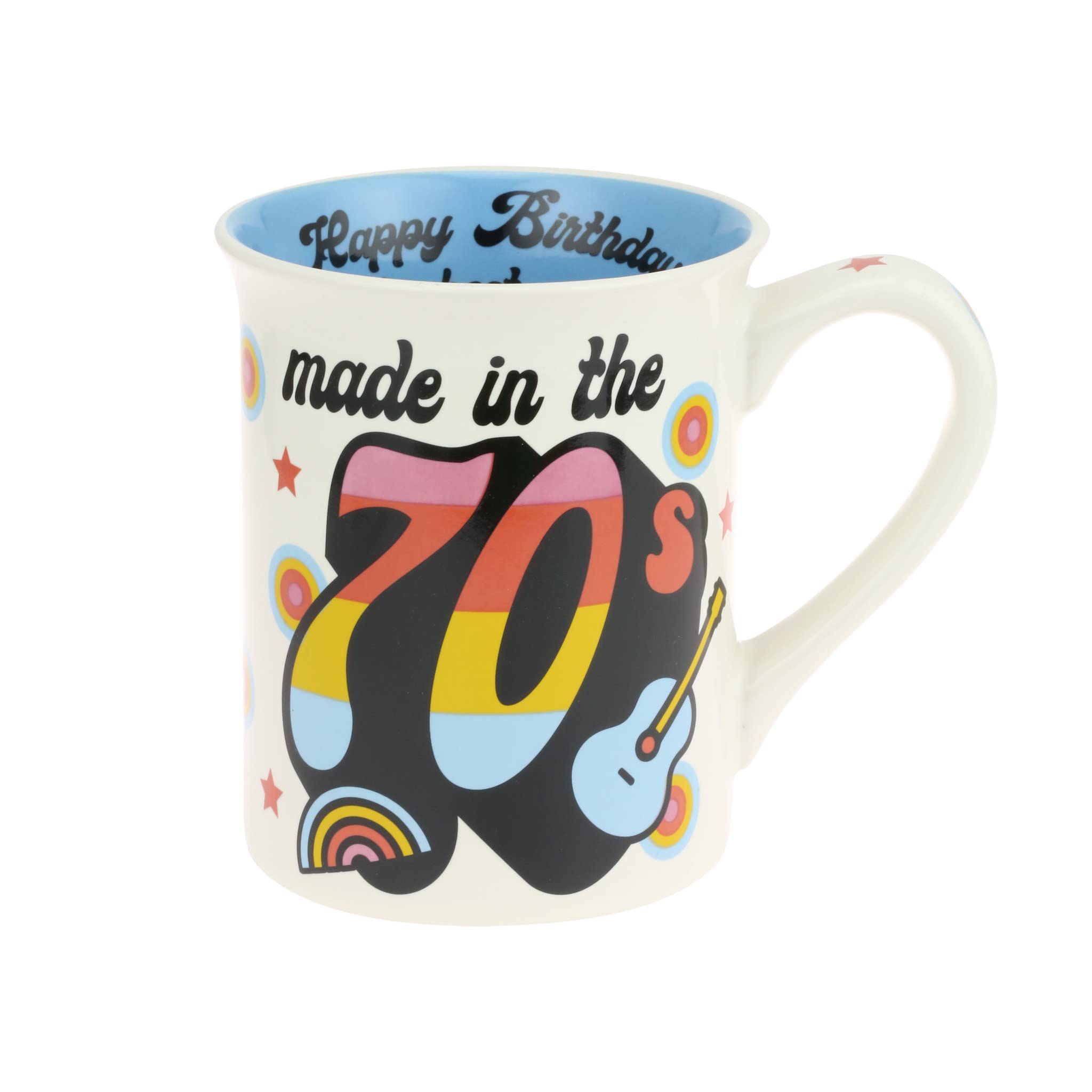 Enesco Our Name is Mud Decades Happy Birthday Made in The 70s Coffee Mug, 16 Ounce, Multicolor