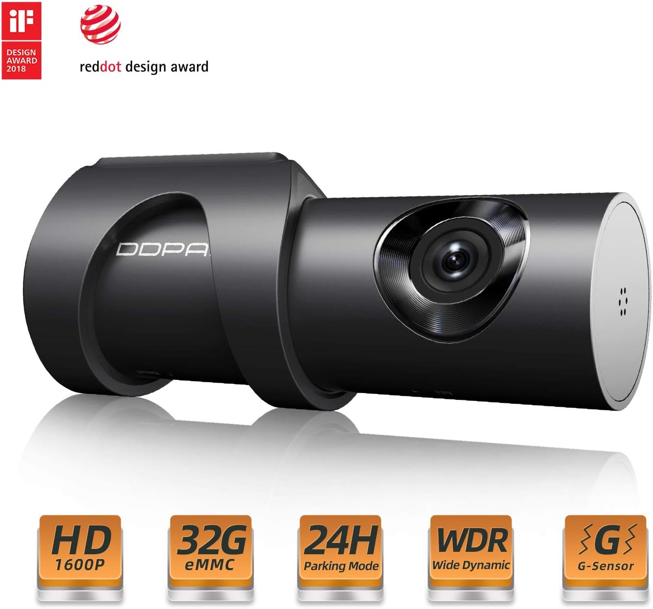 1600P Car Dash Cam, DDPai Mini3 Built-in 32G Car Recorder, 4-Lane Wide Angle with F1.8 Aperture, WDR HD Night Vision…