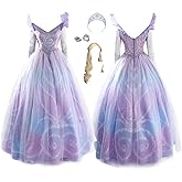 Vioyrie Womens Magic Witch Cosplay Costume Purple Dress Uniform Suit Princess Halloween Outfits Party Gown