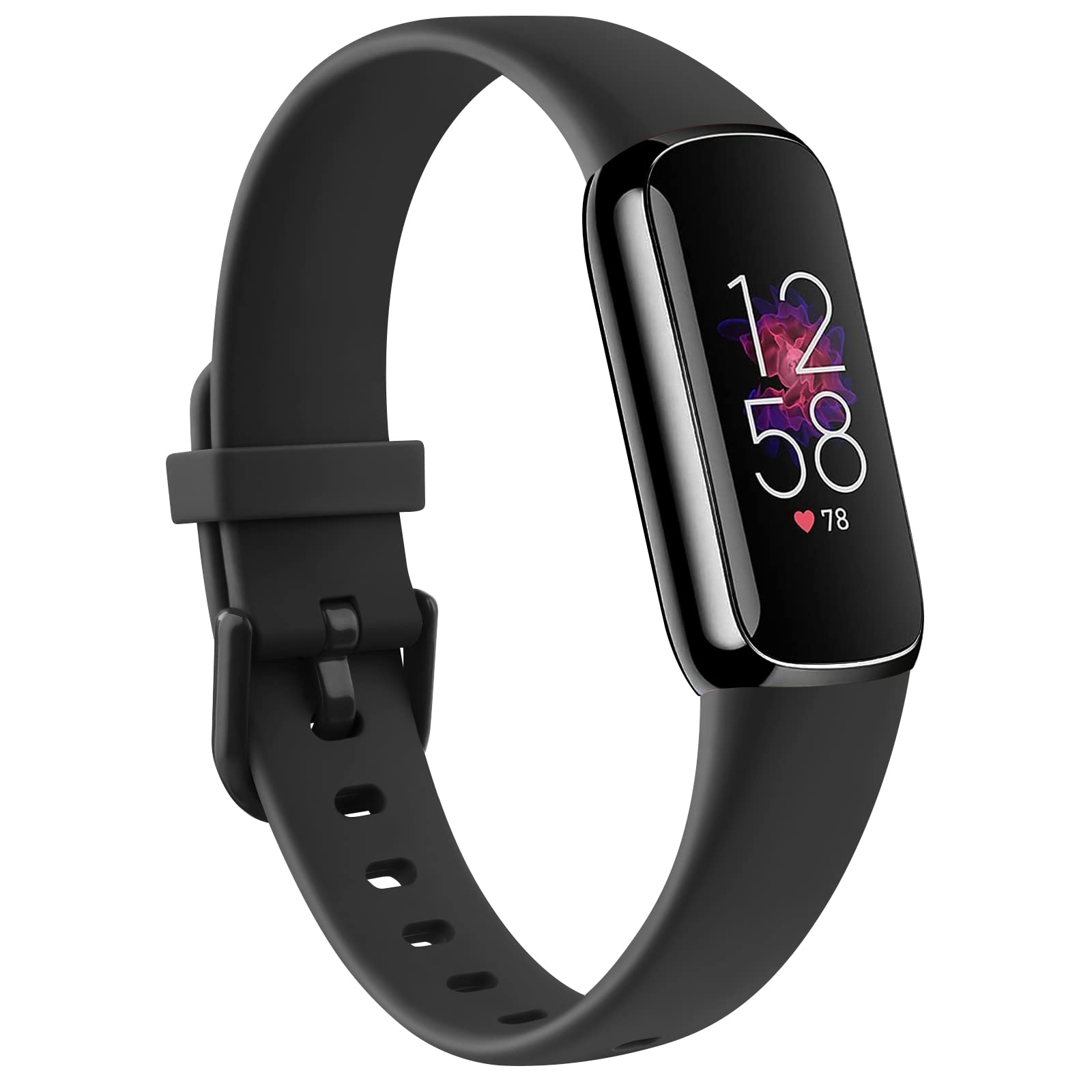 Wanme Straps for Fitbit Luxe Strap for Women Men, Waterproof Soft Strap Replacement for Fitbit Luxe/Luxe Special Edition Fitness Tracker (S 5.5"-7.1", Z-Black) — image 1