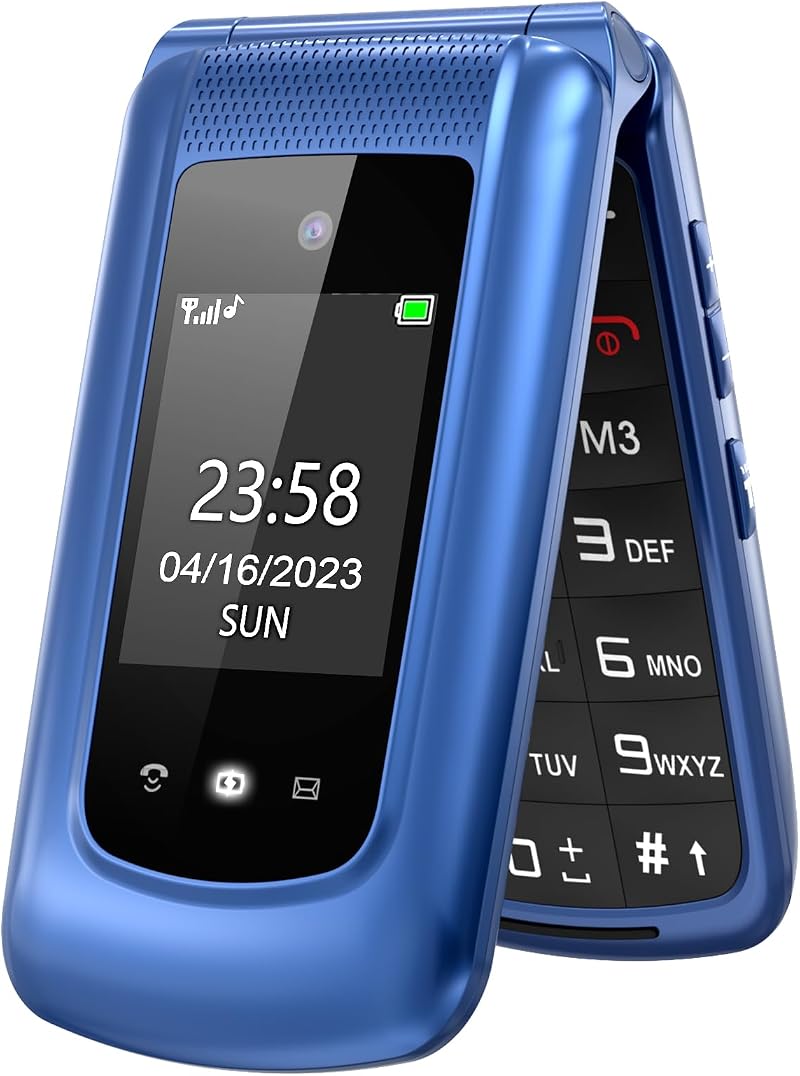 uleway Big Button Unlocked Flip Phone for Elderly 2G SOS 1000mAh Torch FM