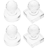Garneck 4pcs Eyeshadow Pressing Tool Makeup Powder Pressing Tool | Transparent Plastic, Compact Travel size, Repair, Even Powder Pressing