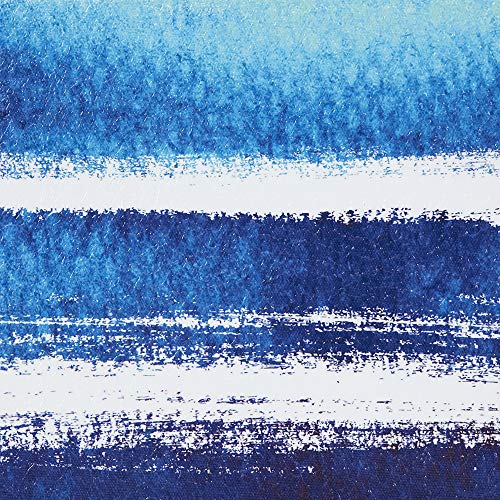 Madison Park, Water Tide 5 Piece Set Wall Art Gel Coated Finished, Oversize Framed Canvas, Modern Abstract Design, Global Inspired Coastal Painting Living Room Accent Décor, Blue Multi, 25.6 x 17.6