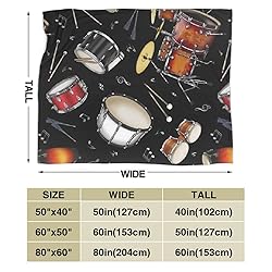 BONLOR Percussion Black Drum Throw Blanket Ultra