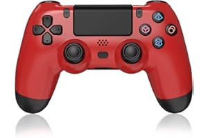 HAEBORL PS4 Controller, Compatible with PS4/PS4 Slim/PS4 Pro with 3.5mm Headphone Jack & 800mAh Built-in Battery Wireless Controller for PS4/PS4 Slim/PC, Dual Vibration, Red