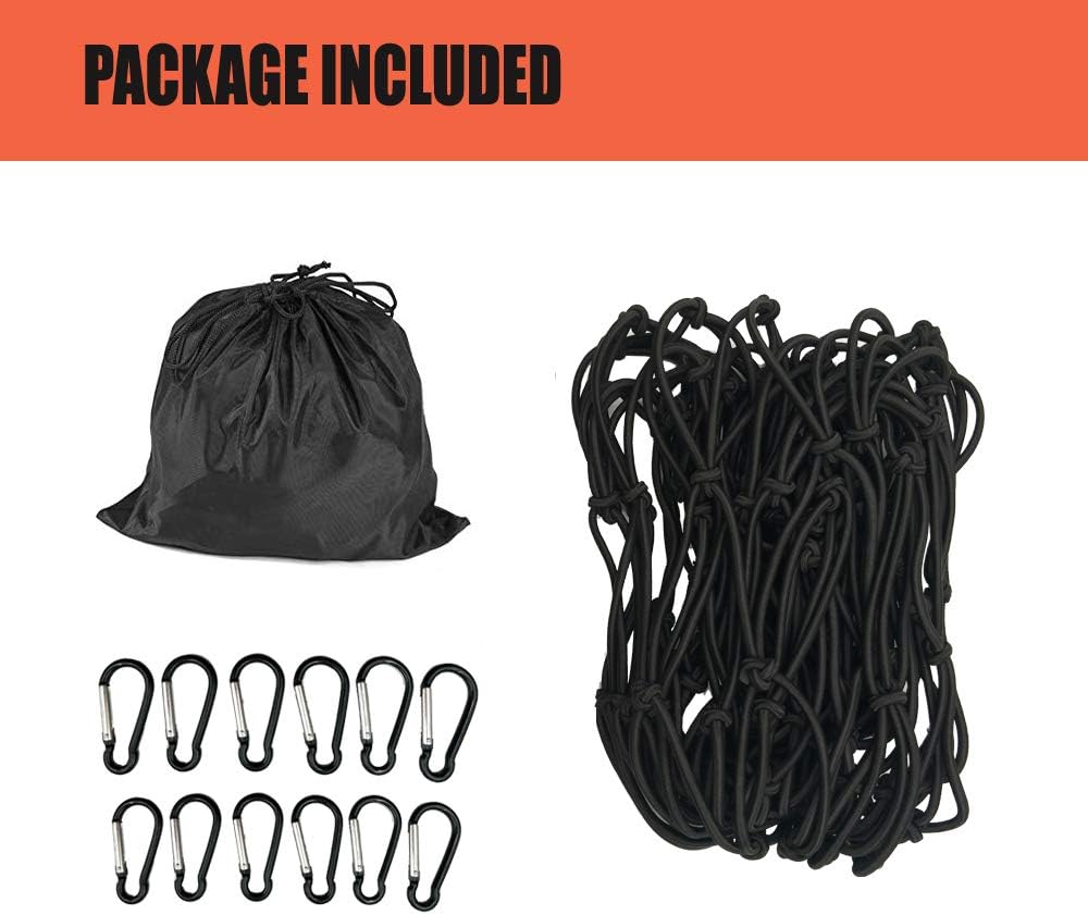 ATV 6mm Diameter Small 4 x 4 Mesh with 12 Tanglefree Carabiners for