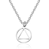 KUIYAI Recovery AA Necklace Keychain Alcoholics Anonymous Gifts for Men Women