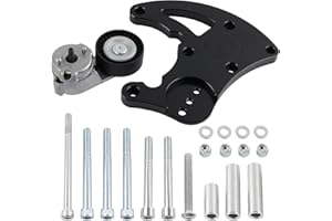 RiAiCiING LS Swap R4 AC Compressor High Mount Bracket Kit with Belt Tensioner for Chevrolet GMC SUV Truck Vortec Engines LS1 LS2 LS3 LS6