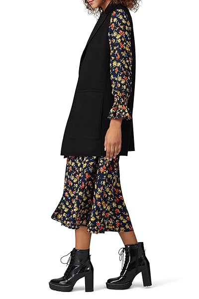 VICTOR ALFARO COLLECTIVE RENT THE RUNWAY PRE-LOVED BLACK SHORT BLAZER VEST, BLACK, SMALL