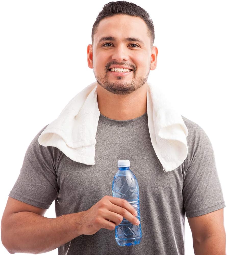 Talvania Washcloths Towels 24 Pack Super Absorbent Terry Towel 100% Ring Spun Cotton White Wash Cloth with Border Design Ideal for Face Wash Long Lasting Multi-Purpose Gym Spa Home Bath Towel 12"X12": Home & Kitchen