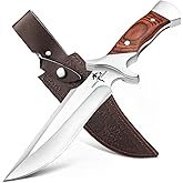 Purple Dragon Camping Fixed Blade Knife with Sheath-6 Inch Outdoor Knife-Full Tang 440C Steel Bushcraft Knife with Redwood Handle-Outdoor Gear Christmas Gift for Men and Women