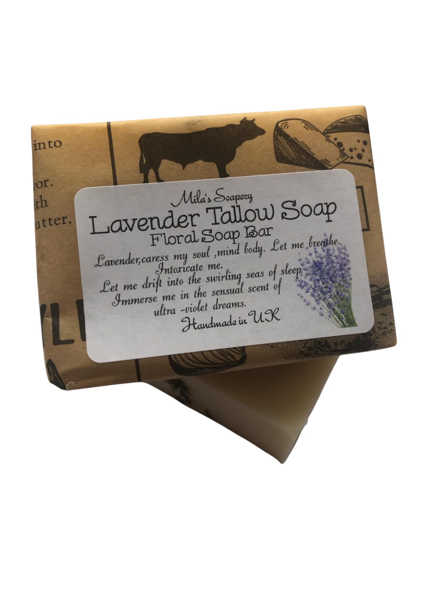 Lavender Tallow Soap/Pure/Old Fashioned Soap/Handcrafted/Natural/Gift for Flower Lovers/Floral Soap/Luxurious Lavender Soap/Bathroom Soap
