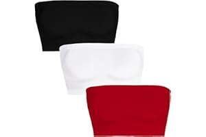 CHICGAL Womens Tube Tops Summer Bandeau Casual Crop Top Going Out Strapless Tank Basic Short Shirt