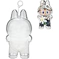 Transwon Protective Case for LABUBU Fall in Wild/ Let's Checkmate, Display Box Hard Cover Accessories with Keychain for Exciting Macaron with Costumes (Acrylic Case Only)