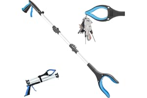 STIRLOVE 43" Extra Long Reacher Grabber Tool, Foldable Pickup Gripper Tool Heavy Duty Mobility Aid Reaching Assist Tool with Rotating Jaw