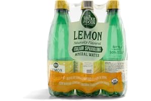 Whole Foods Market, Lemon Sparkling Mineral Water, 16.9 Fl Oz, 6 Count