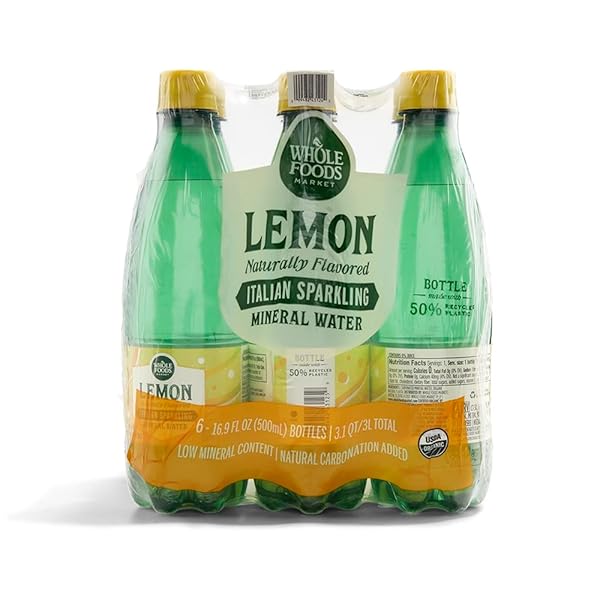 WHOLE FOODS MARKET, LEMON SPARKLING MINERAL WATER, 16.9...