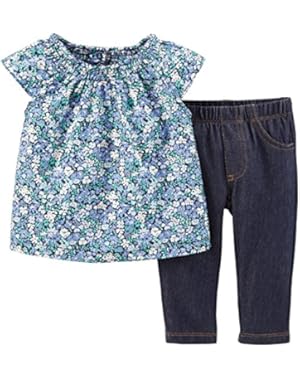 Baby Girls' 2 Piece Legging Set (Baby) - Navy/Floral - Newborn