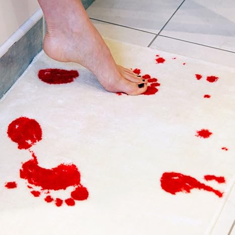 Supewold Bloody Badteppich Halloween Bloody Spuren Teppich Blut