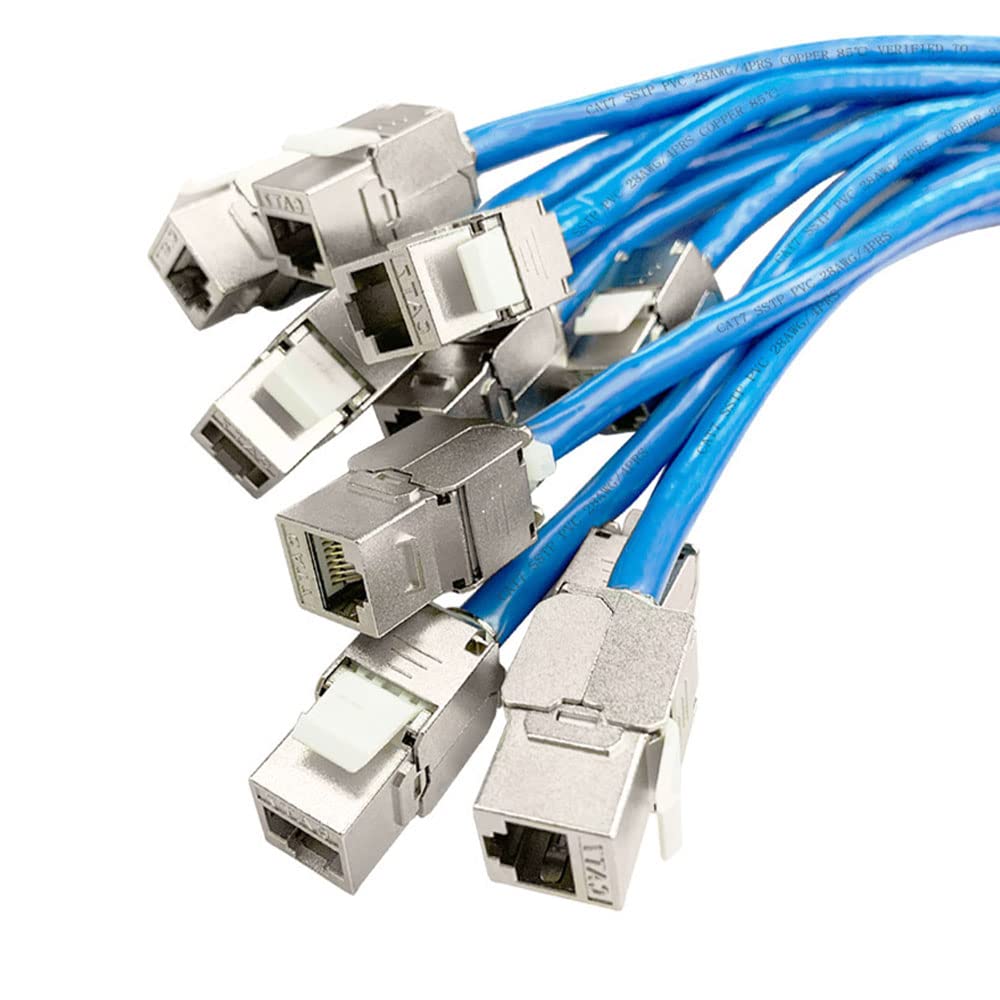 Connecteur RJ45 Keystone CAT6 FTP - Pour Prise Réseau Blindée, Montage Sur Plaque - 8