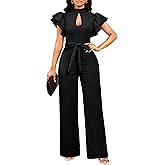 SxClub Elegant Jumpsuits for Women Dressy Formal Casual Long Straight Pants Business Jumpsuit
