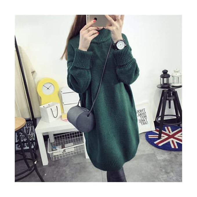 Amazon ニットワンピース 膝丈 冬 秋冬 ゆるニット 長袖 ベーシック