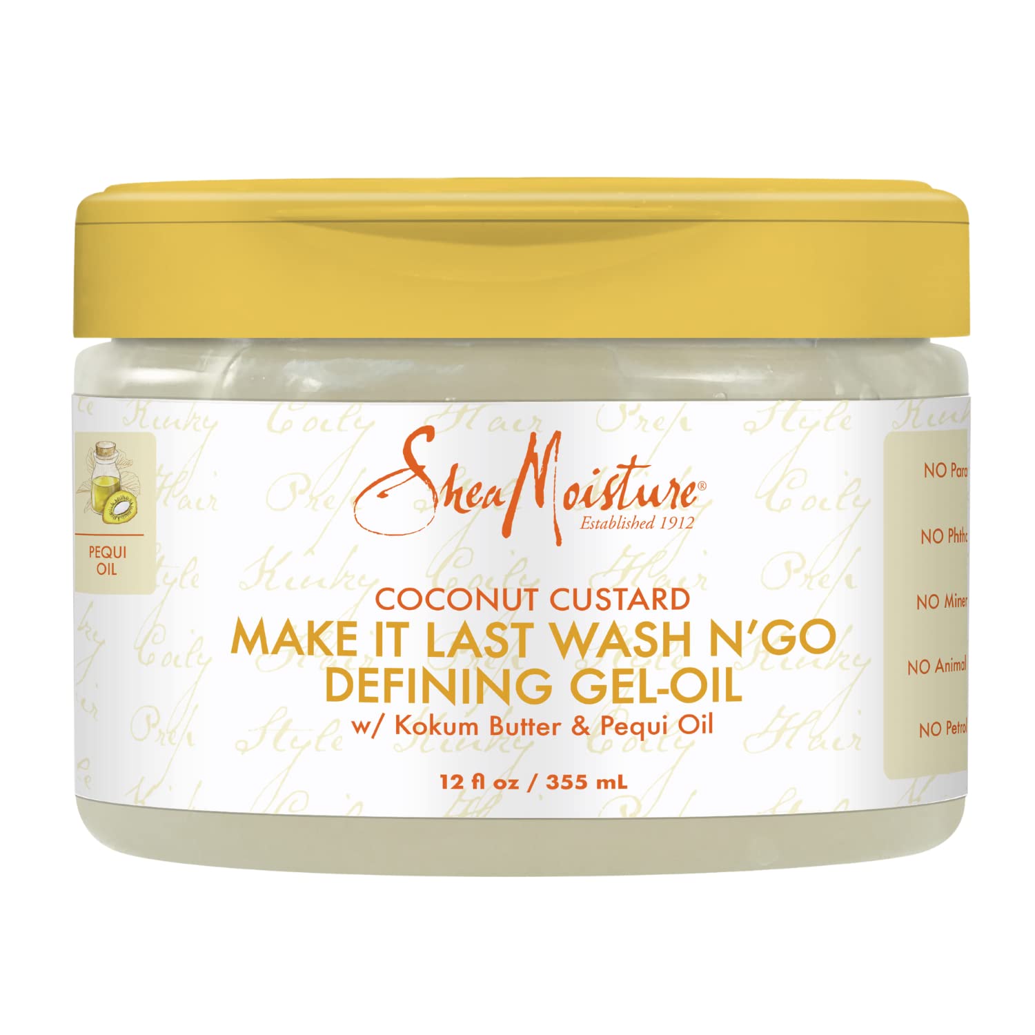 Shea Moisture Coconut Custard Make It Last Wash N Go Defining Gel Oil For Unisex 2.2 oz Gel