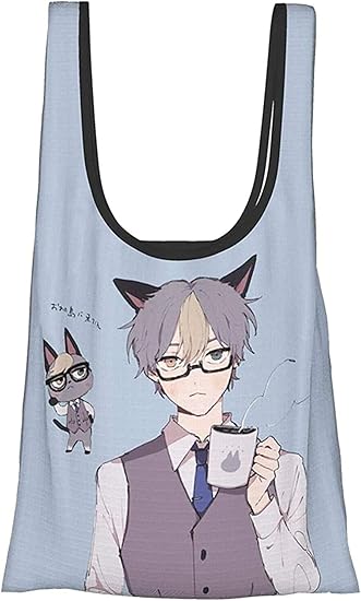 Amazon あつ森 ジャック 擬人化 エコバッグ ショッピングバッグ 折りたたみ多機能 大容量 防水 軽量 買い物バック アニメ キャラクター グッズ 男女兼用 雑貨 エコバッグ 買い物バッグ