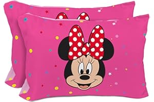 Sunny Side Up Disney Minnie Mouse 2 Pack Reversible Pillowcases - Double Sided Pillow Covers, Kids Super Soft Pink Bedding