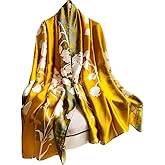 First Choose Silk Feeling Long Satin Scarf Fashion Beach Scarf Shawl Check Style Sunscreen Shawls Wraps-Lightweight Pattern